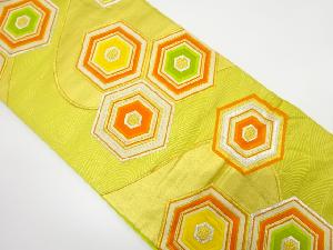 アンティーク 流水に重ね亀甲模様織り出し袋帯(着用可)